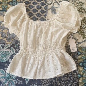 Eyelet babydoll top white